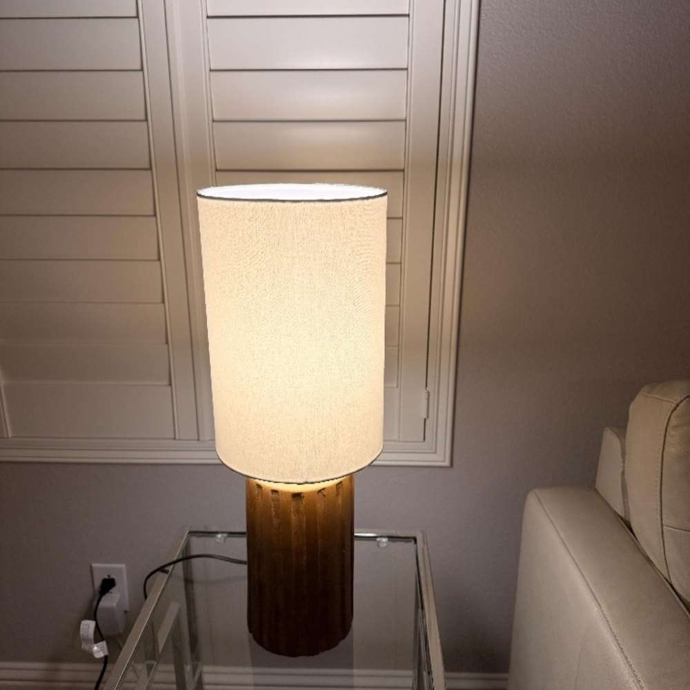 Modern White and Brown Table Lamp - Picture 7 of 7
